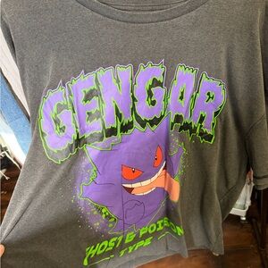 Pokemon Gengar Gray and Purple T-Shirt